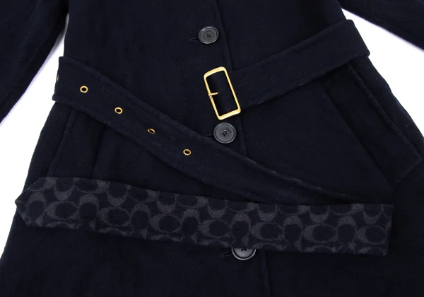 COACH Wool Blend Lining Signature Belted Coat K-168687_009
