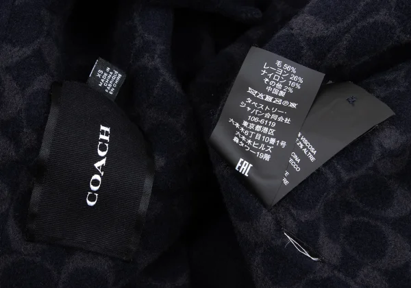 COACH Wool Blend Lining Signature Belted Coat K-168687_015