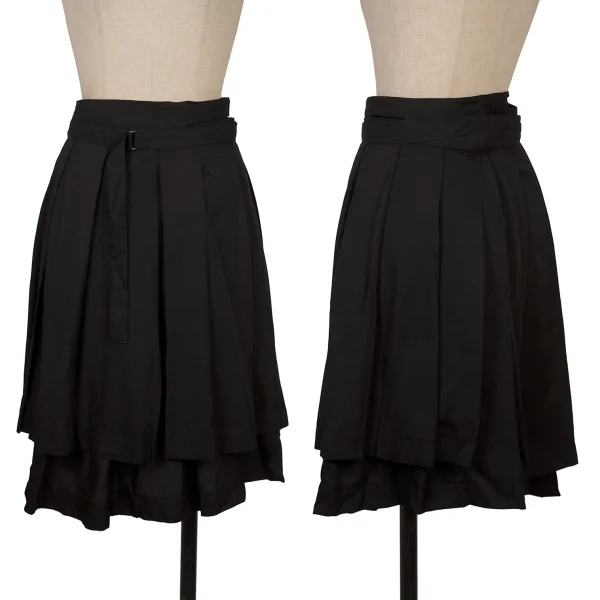 Y's Rayon Pleats Wrap Skirt Black 3 K-168691_001