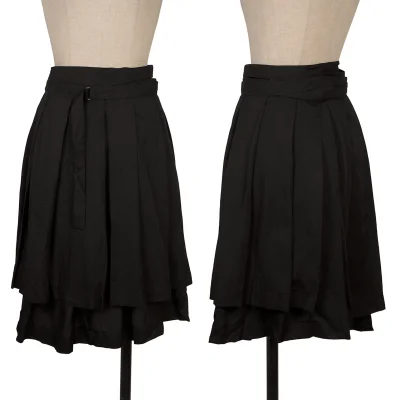 Y's Rayon Pleats Wrap Skirt
