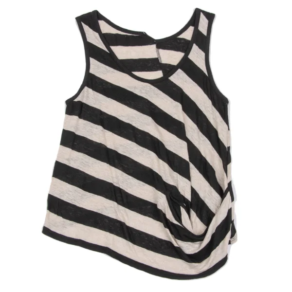 Y's Red Label Linen Striped Switching Tank Top K-168693_002