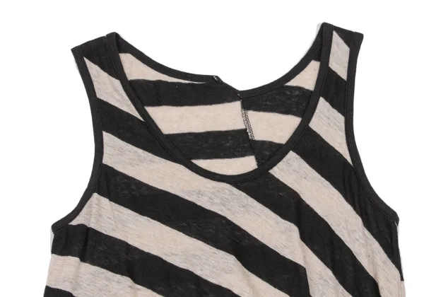 Y's Red Label Linen Striped Switching Tank Top K-168693_003