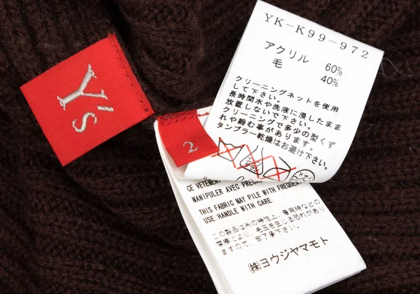 Y's Red Label Acrylic Blend Stole Neck Knit Sweater K-168694_020