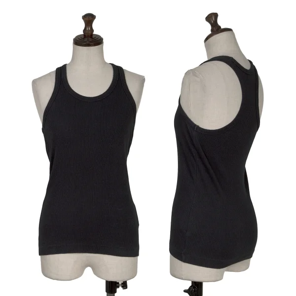 tricot COMME des GARCONS Cotton Linen Rib Tank Top Navy S-M K-168700_001