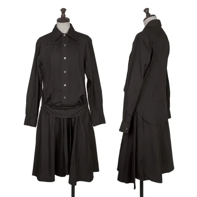 JUNYA WATANABE COMME des GARCONS Cotton Pin Tuck Flared Shirt Dress