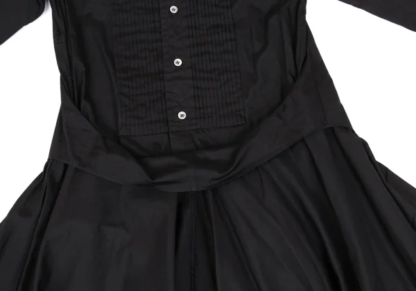 JUNYA WATANABE COMME des GARCONS Cotton Pin Tuck Flared Shirt Dress K-168703_009