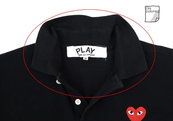 PLAY COMME des GARCONS Heart Patch Short Sleeve Polo Shirt K-168705_004