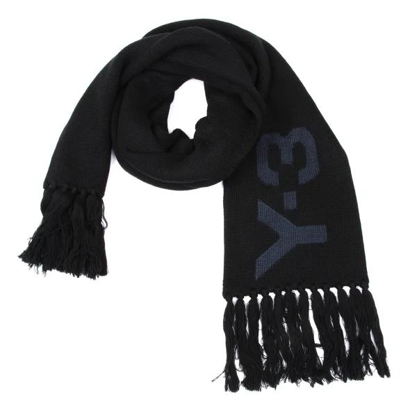 Y-3 Logo Jacquard Scarf Black,Navy  K-168710_001