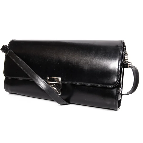 tricot COMME des GARCONS Leather Flap Shoulder Bag Black  K-168712_001