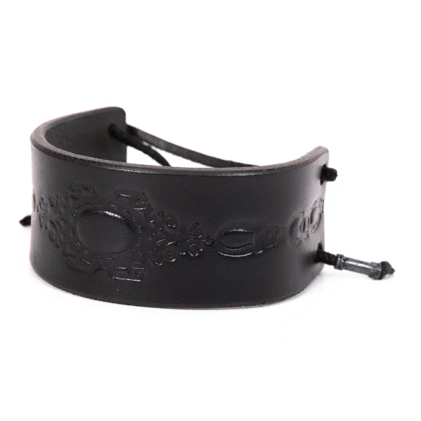 LIMI feu Emboss Leather Bangle Black  K-168714_001