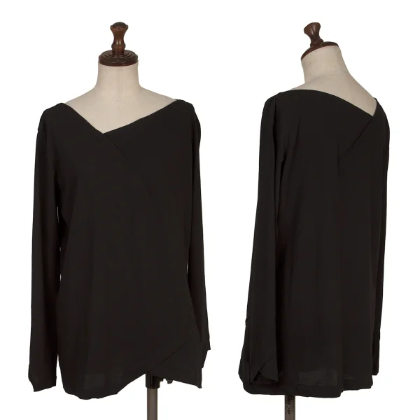 Yohji Yamamoto NOIR Cotton Switching Design Stretch T Shirt Black 2 K-168719_001