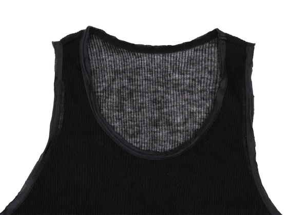 Y's Cashmere Blend Piping Design Ribbed Tank Top K-168722_003