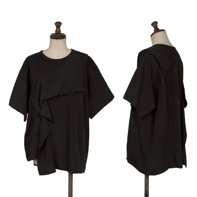 Y's Cotton Switching Draped T Shirt