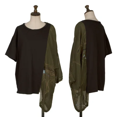 Y's Graphic Print Switching Design T Shirt