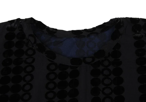Y's Dot Flock Print Stretch Wide Silhouette T Shirt K-168732_006