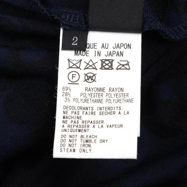 Y's Dot Flock Print Stretch Wide Silhouette T Shirt K-168732_015