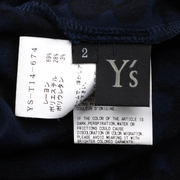 Y's Dot Flock Print Stretch Wide Silhouette T Shirt K-168732_016