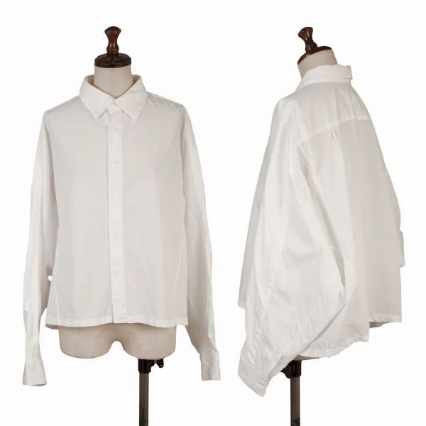Y's Cotton Dolman Sleeve Wide Silhouette Shirt White 2 K-168734_001