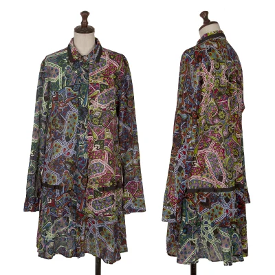 Y's Cotton Graphic Print Tape Design Long Shirt