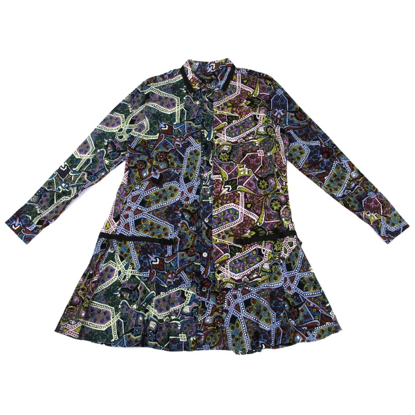 Y's Cotton Graphic Print Tape Design Long Shirt K-168735_002