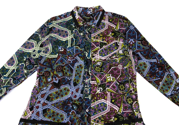 Y's Cotton Graphic Print Tape Design Long Shirt K-168735_003