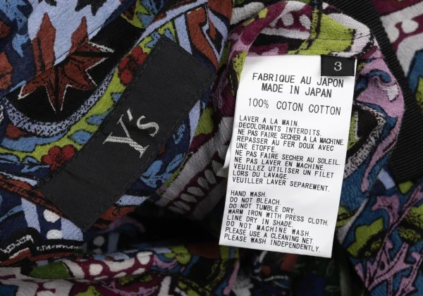 Y's Cotton Graphic Print Tape Design Long Shirt K-168735_016