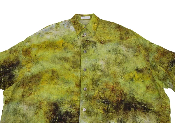 Y's Wool Transfer Graphic Print Wide Silhouette Short Sleeve Shirt K-168736_003