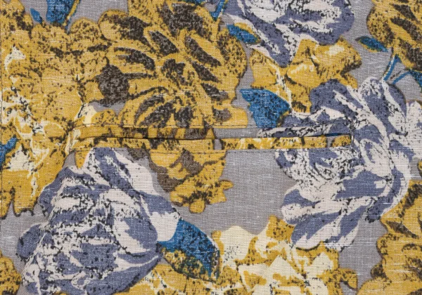 Y's Cotton Linen Floral Print Band-collar Short Sleeve Shirt K-168737_010