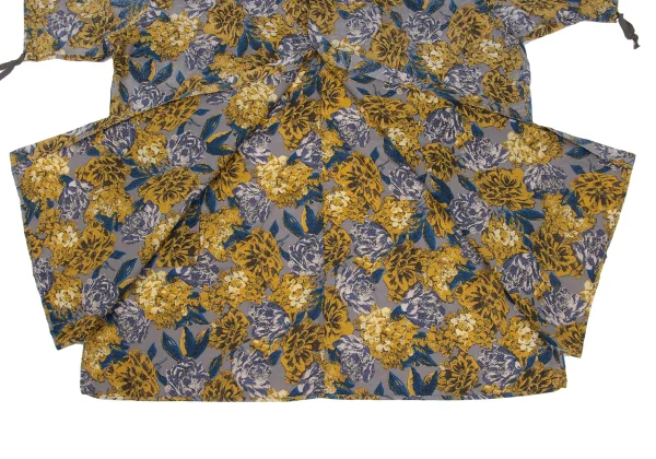 Y's Cotton Linen Floral Print Band-collar Short Sleeve Shirt K-168737_011