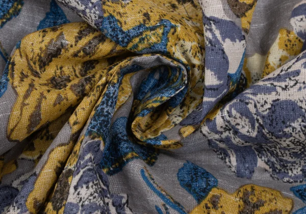 Y's Cotton Linen Floral Print Band-collar Short Sleeve Shirt K-168737_014