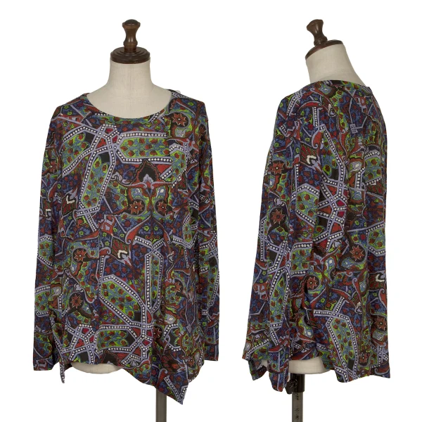 ワイズY's ウール総柄グラフィックプリントカットソー マルチ2