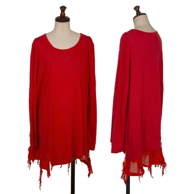 Y's Cotton Blend Floral Jacquard Switching Design Top