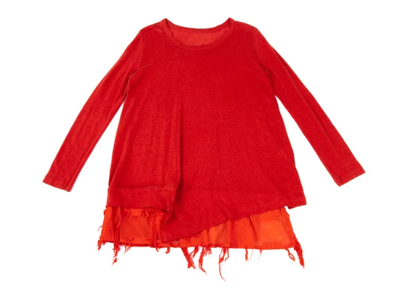 Y's Cotton Blend Floral Jacquard Switching Design Top K-168739_002