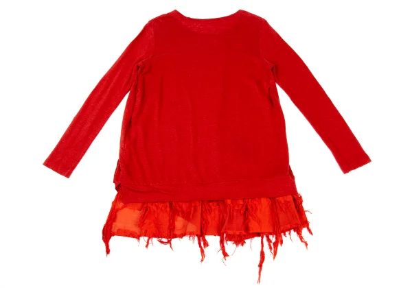 Y's Cotton Blend Floral Jacquard Switching Design Top K-168739_010