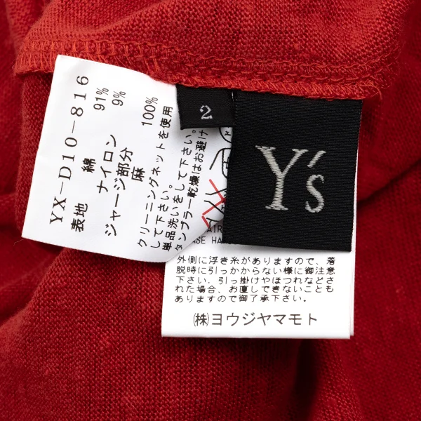 Y's Cotton Blend Floral Jacquard Switching Design Top K-168739_015