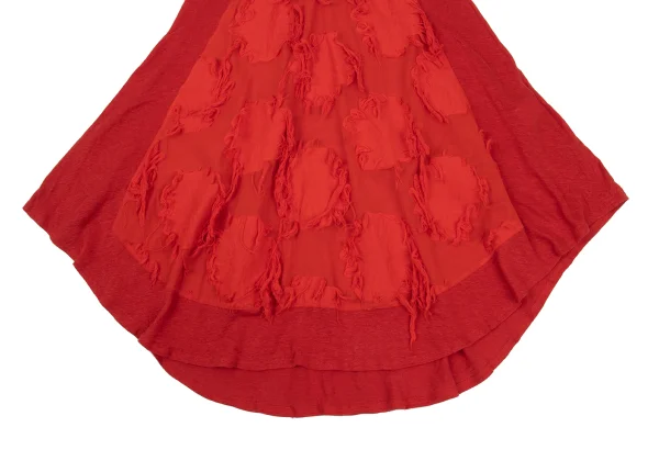 Y's Cotton Blend Floral Jacquard Switching V-neck Long Tank Top K-168740_007