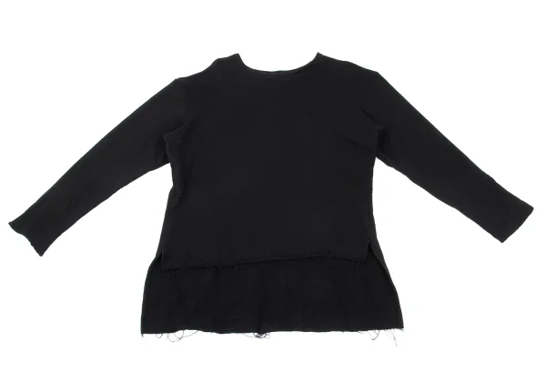 Y's Cotton Blend Cut-off Hem Design Sweat K-168742_002