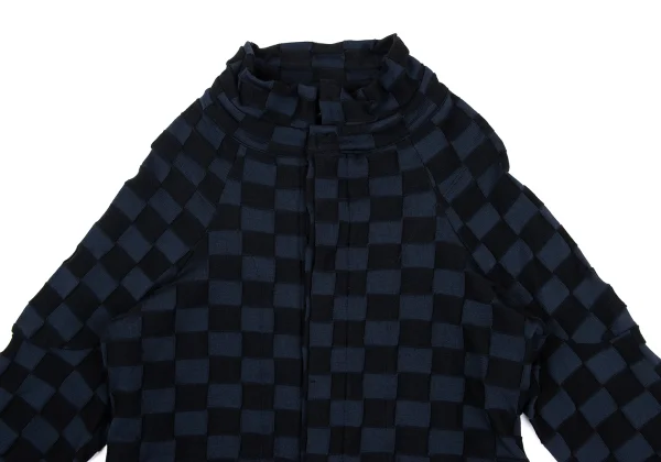 Y's Checker Woven Knit Cardigan K-168746_003
