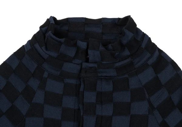 Y's Checker Woven Knit Cardigan K-168746_004