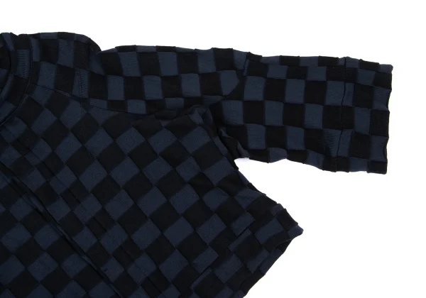 Y's Checker Woven Knit Cardigan K-168746_005