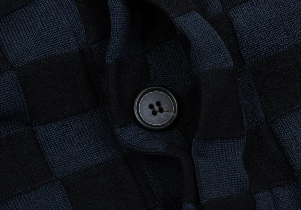 Y's Checker Woven Knit Cardigan K-168746_008