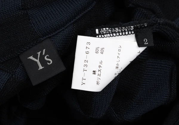 Y's Checker Woven Knit Cardigan K-168746_014