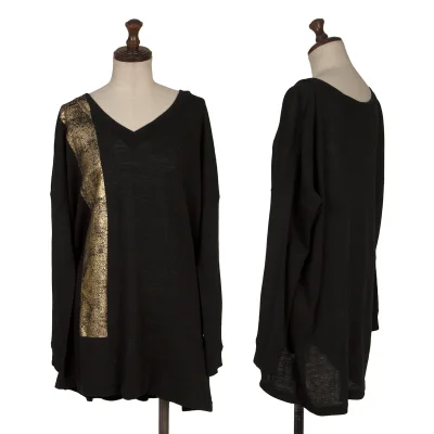 Y's Foil Printed V-neck Knit Sweater