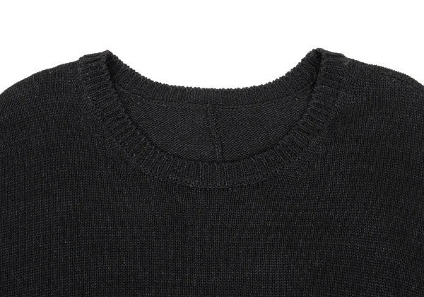 Y's Distressed Design Short Sleeve Knit Sweater K-168748_003