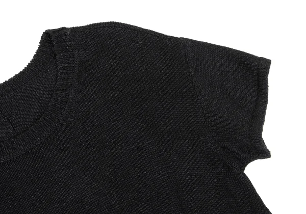 Y's Distressed Design Short Sleeve Knit Sweater K-168748_004