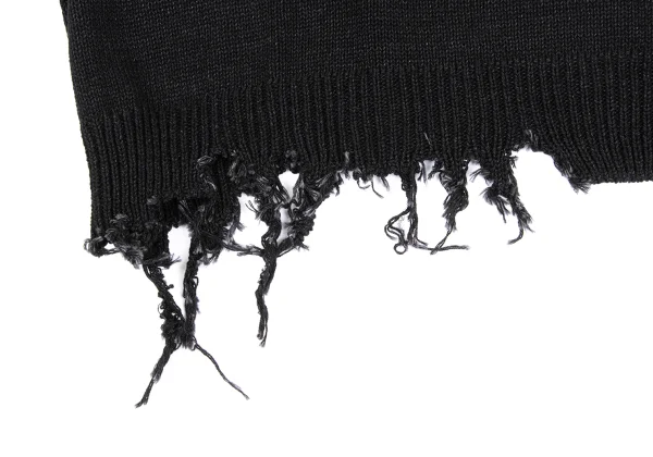 Y's Distressed Design Short Sleeve Knit Sweater K-168748_006