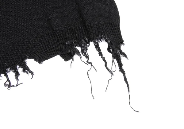 Y's Distressed Design Short Sleeve Knit Sweater K-168748_007