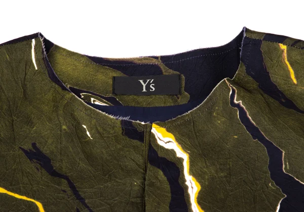 Y's Marble Printed Side Button Design Sleeveless Dress K-168751_004