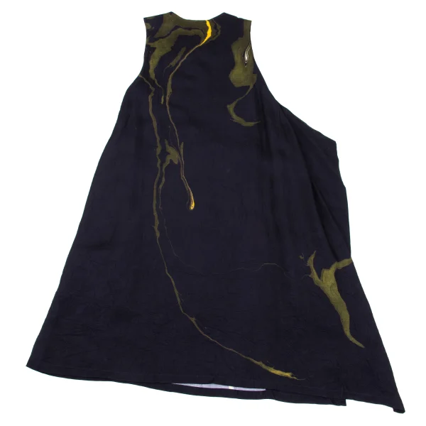 Y's Marble Printed Side Button Design Sleeveless Dress K-168751_010