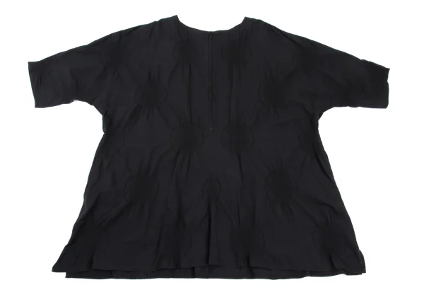 Y's Cotton Dot Shirring Woven Half Zipper Dress K-168754_002